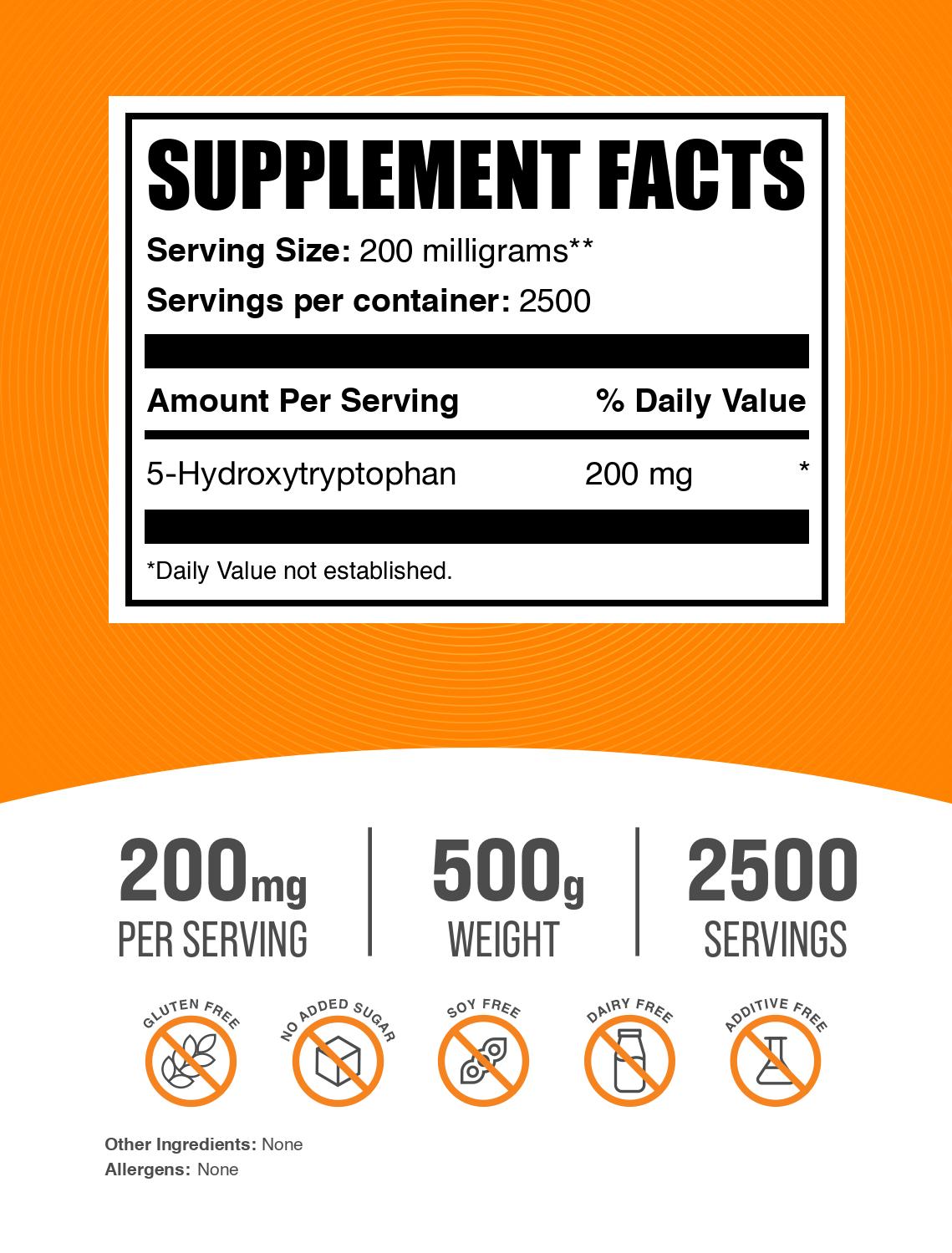 5-HTP powder label 500g