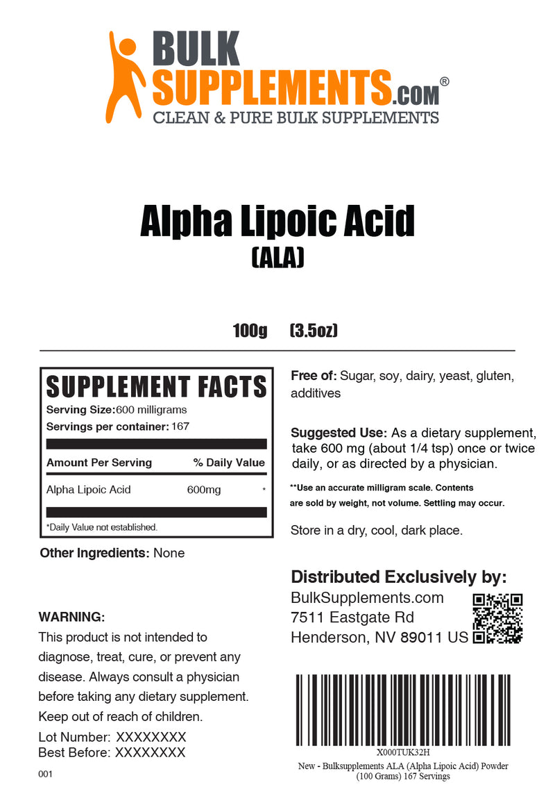 Alpha Lipoic Acid Powder | Alpha Lipoic Acid Supplement