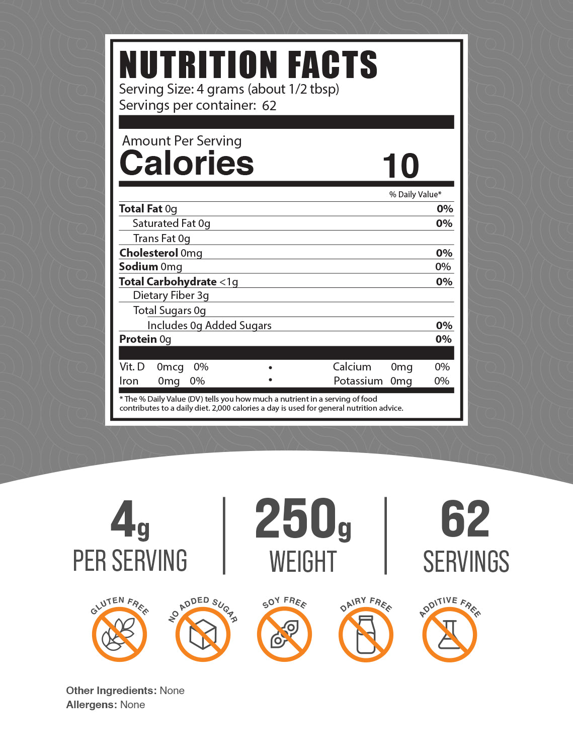 Agar Agar powder label 250g