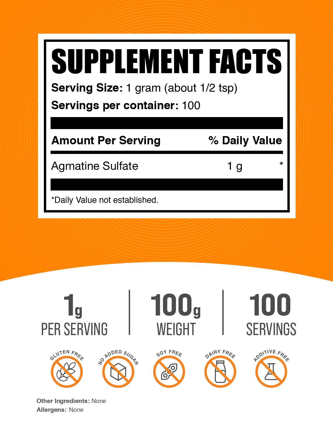 Agmatine sulfate powder label 100g