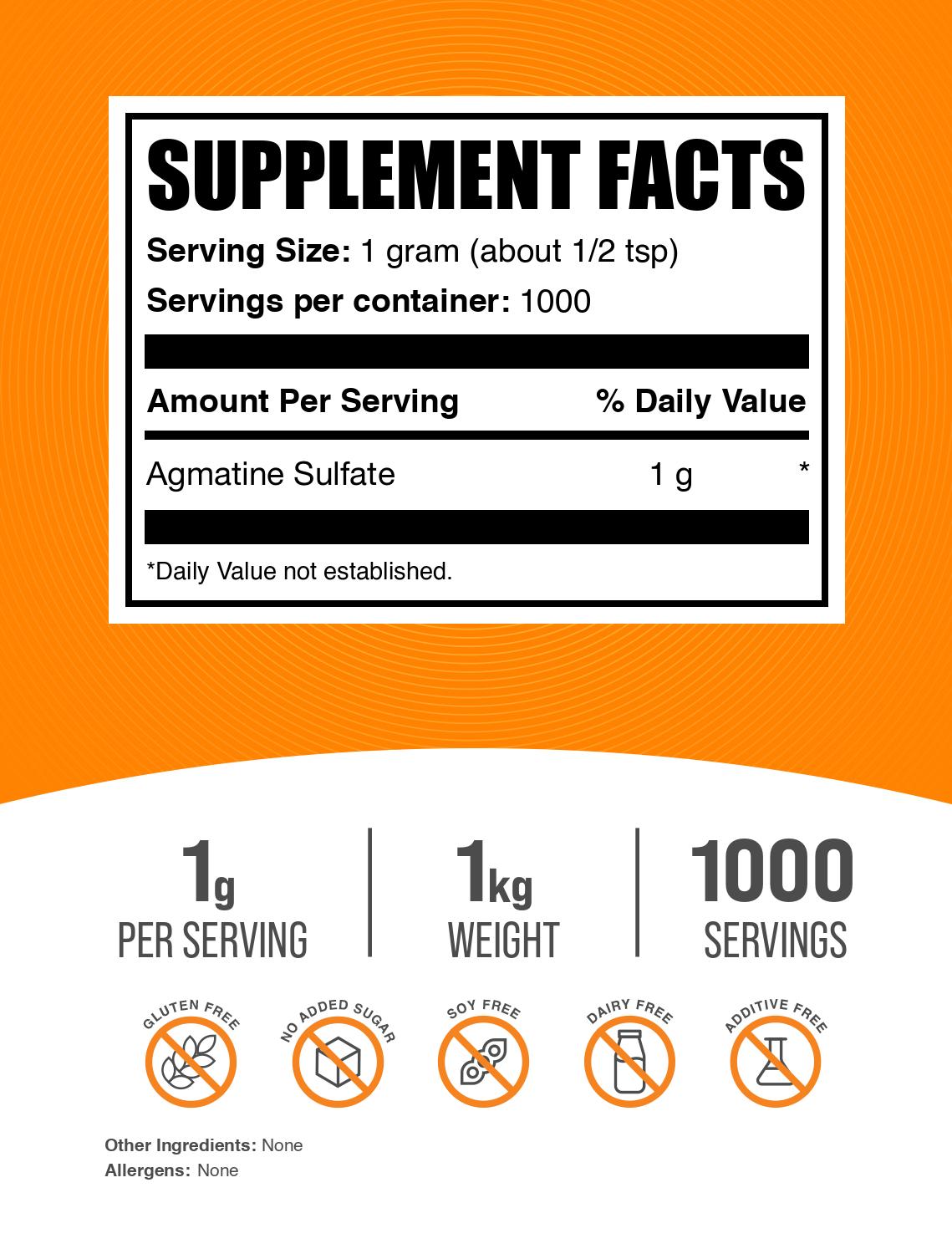 Agmatine sulfate powder label 1kg