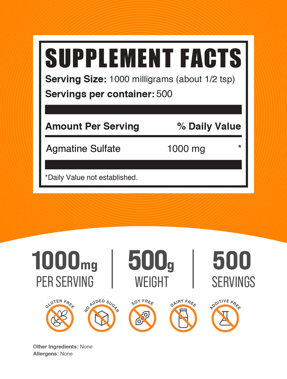 Agmatine sulfate powder label 500g