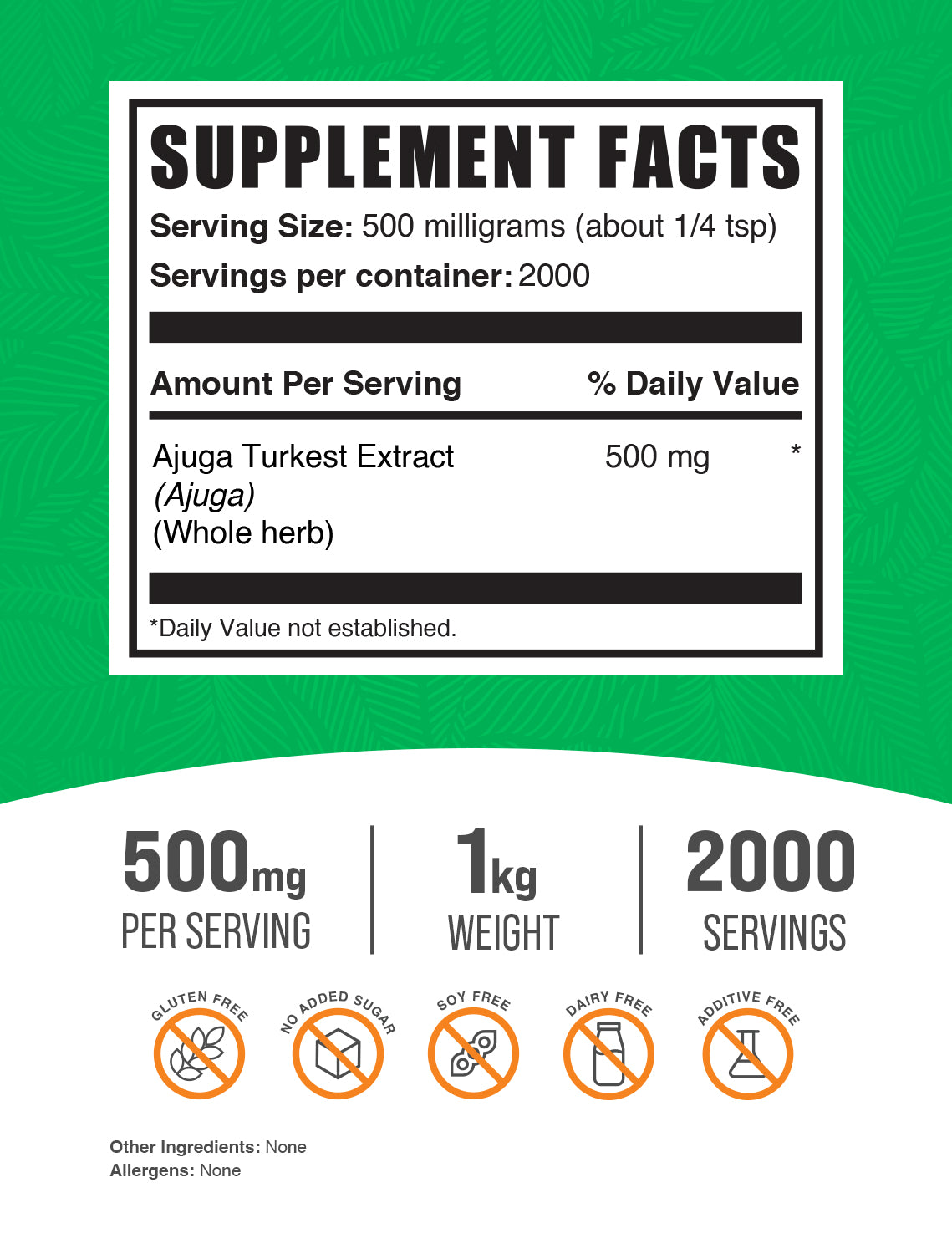 Ajuga turkest extract powder label 1kg