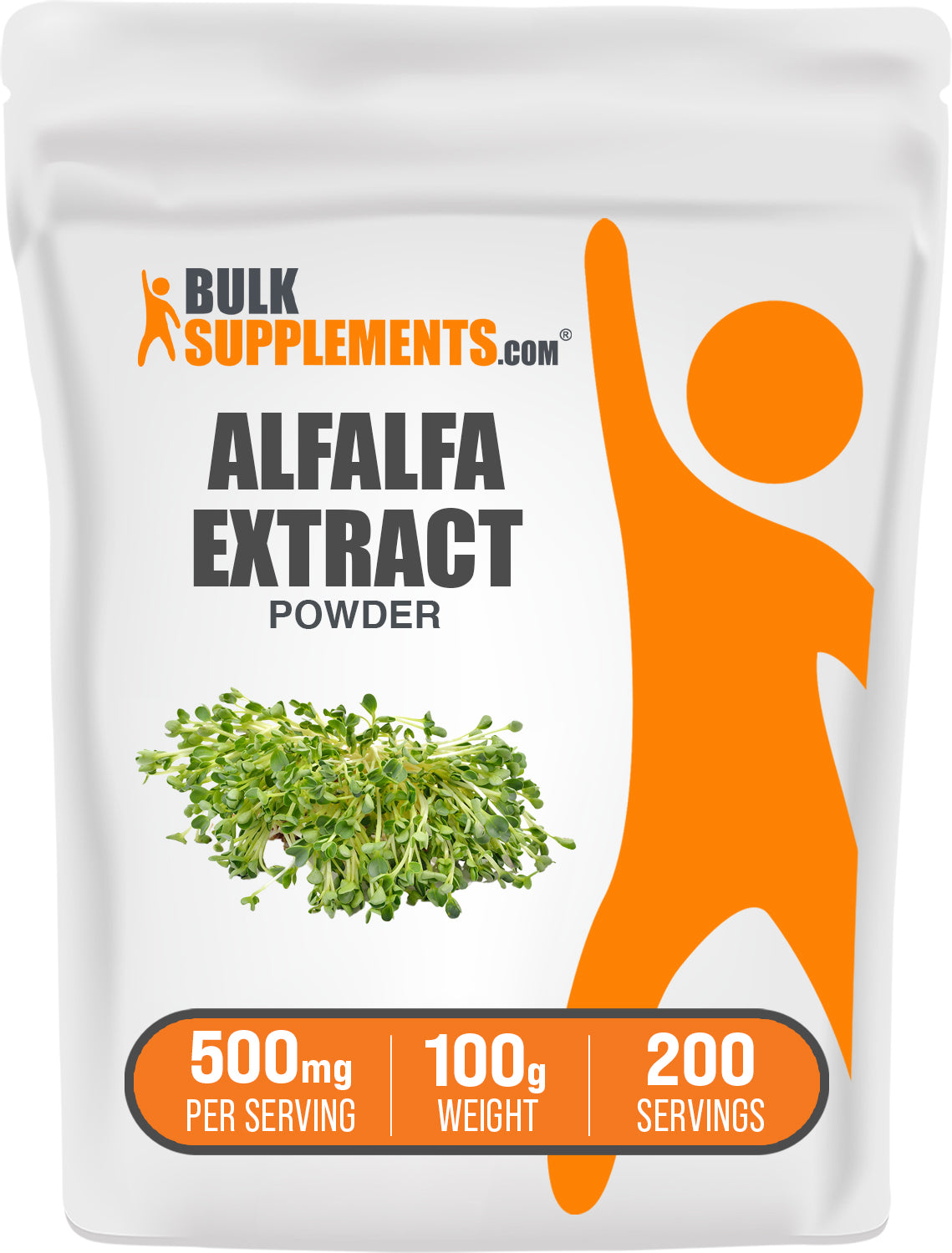 BulkSupplements.com Alfalfa Extract Powder 100g bag image