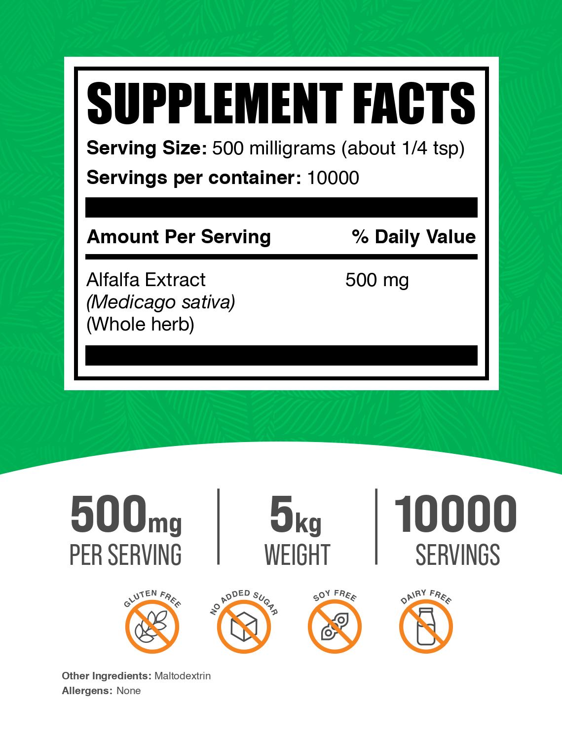 Alfalfa Extract powder label 5kg