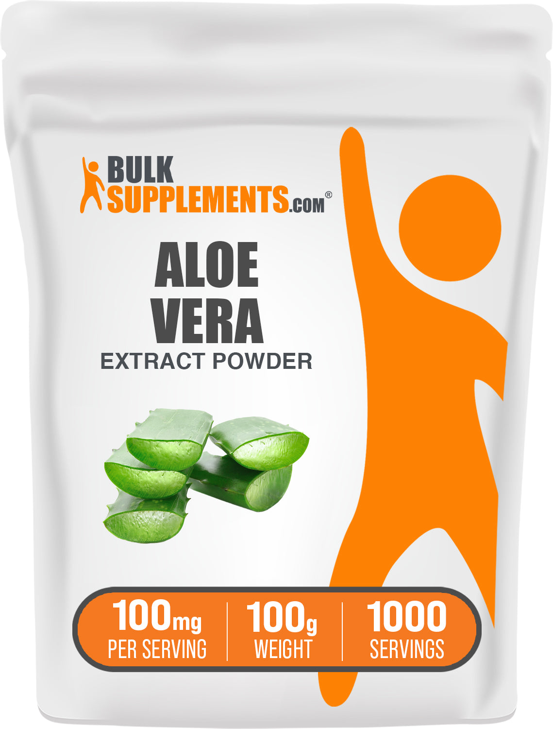 BulkSupplements.com Aloe Vera Extract Powder 100g bag image