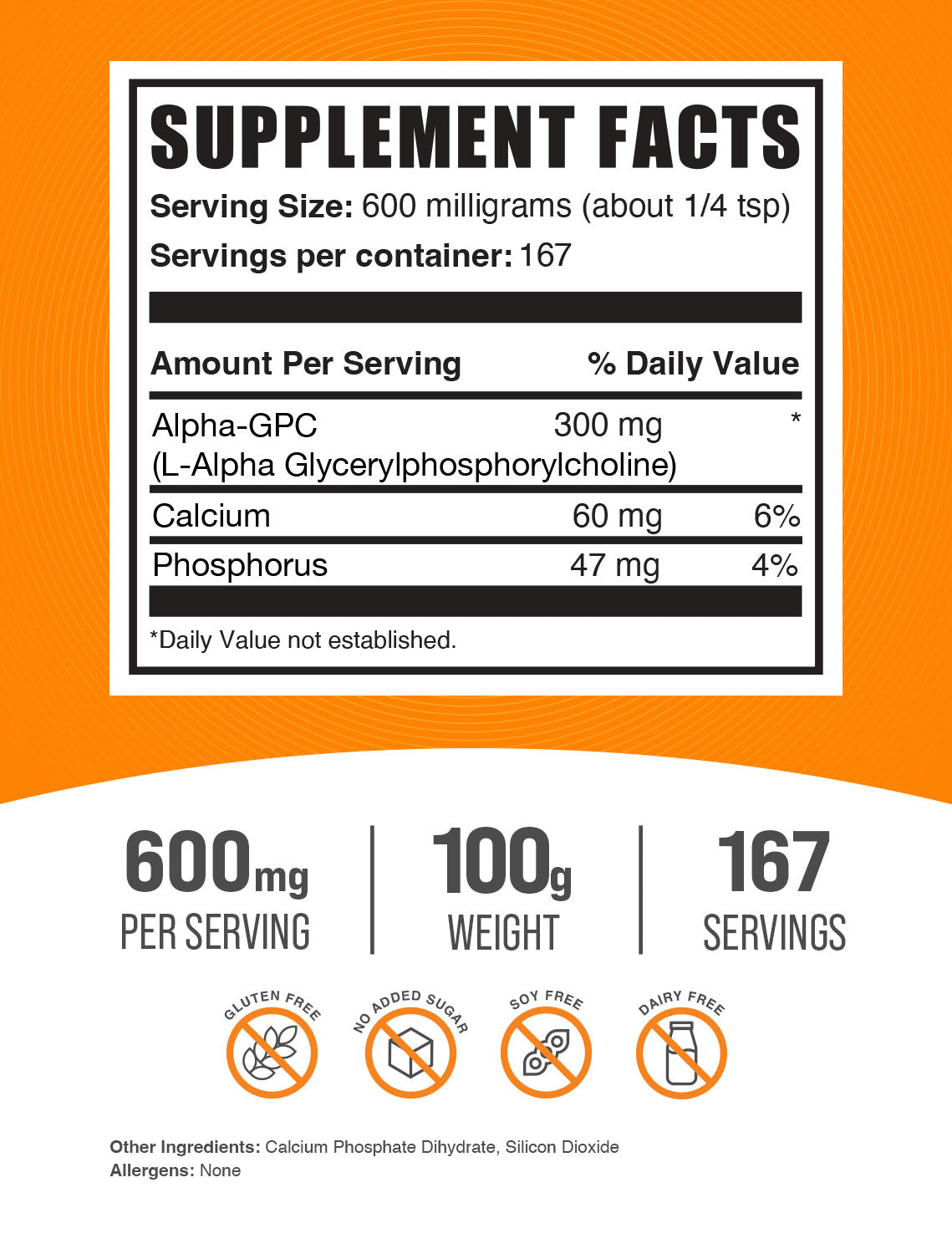 Alpha GPC powder label 100g