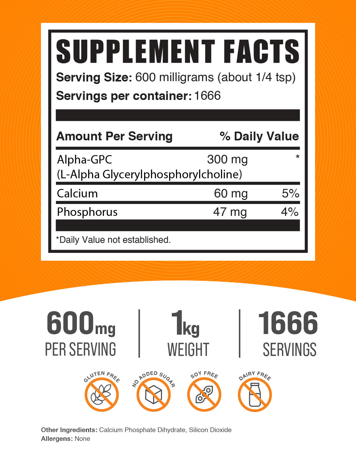 Alpha GPC powder 1kg label