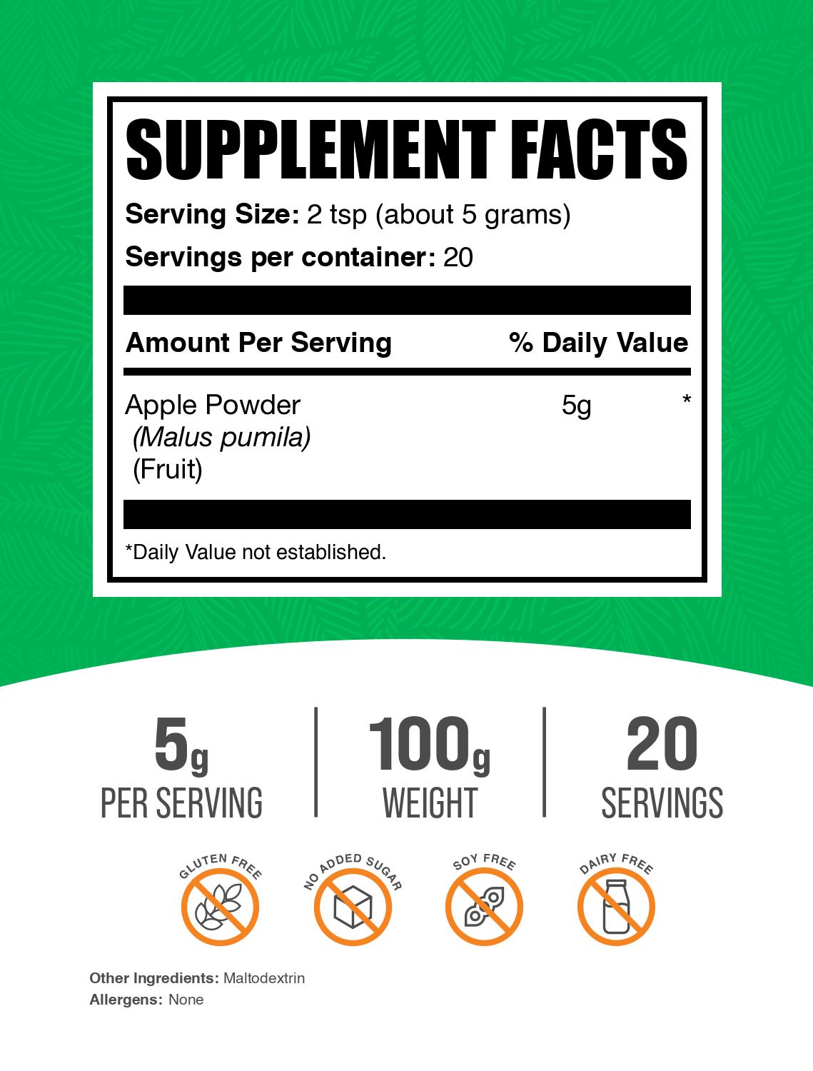 Apple powder label 100g