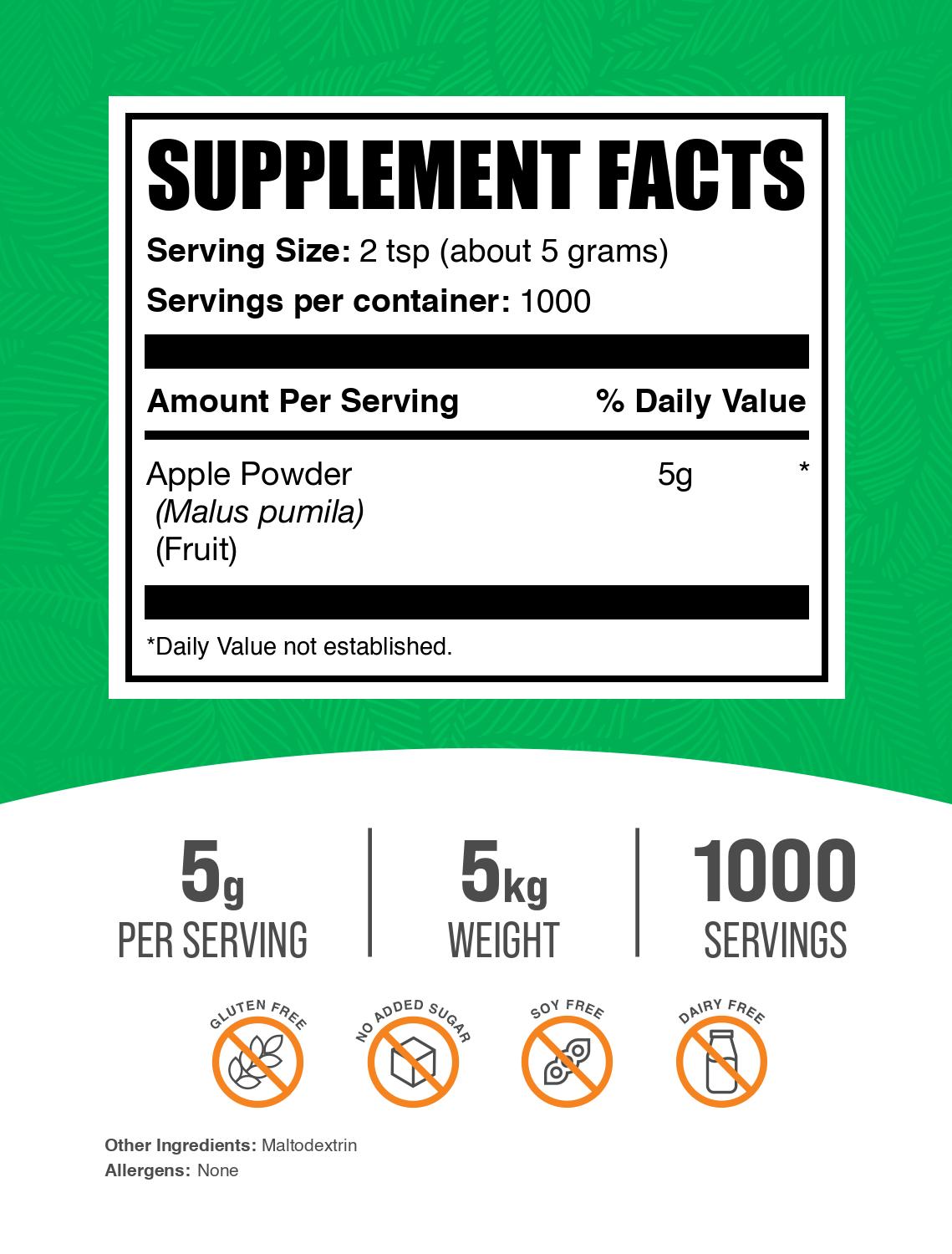 Apple powder label 5kg