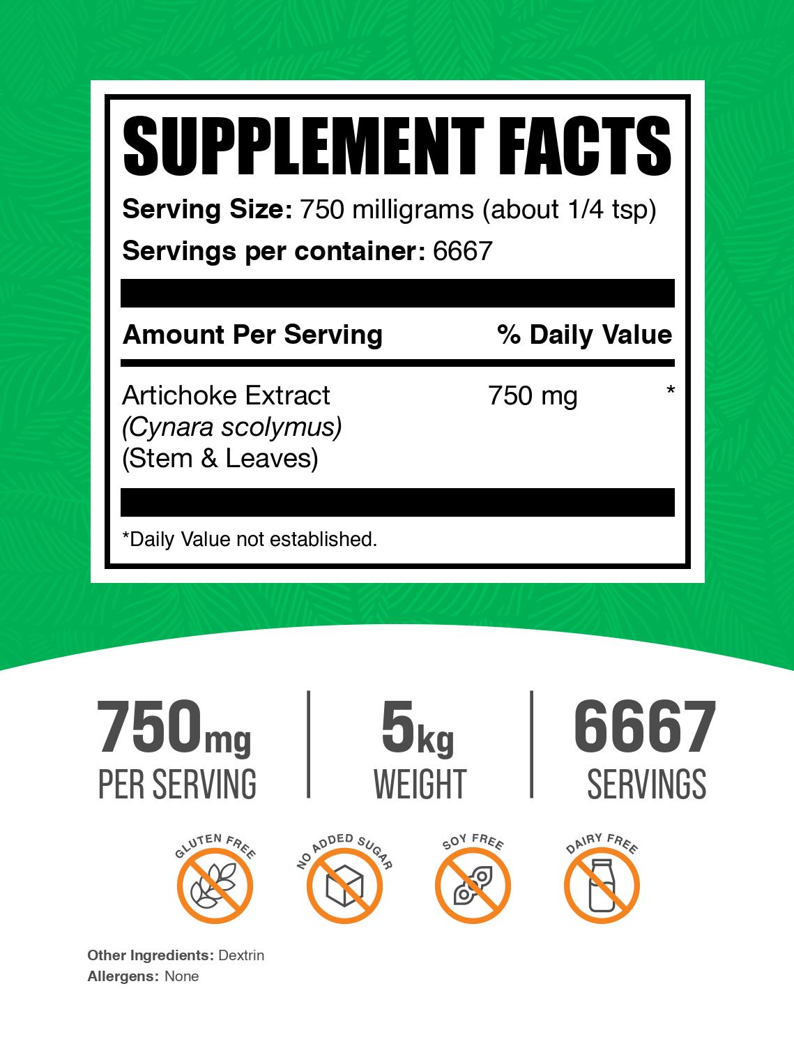 Artichoke extract powder label 5kg