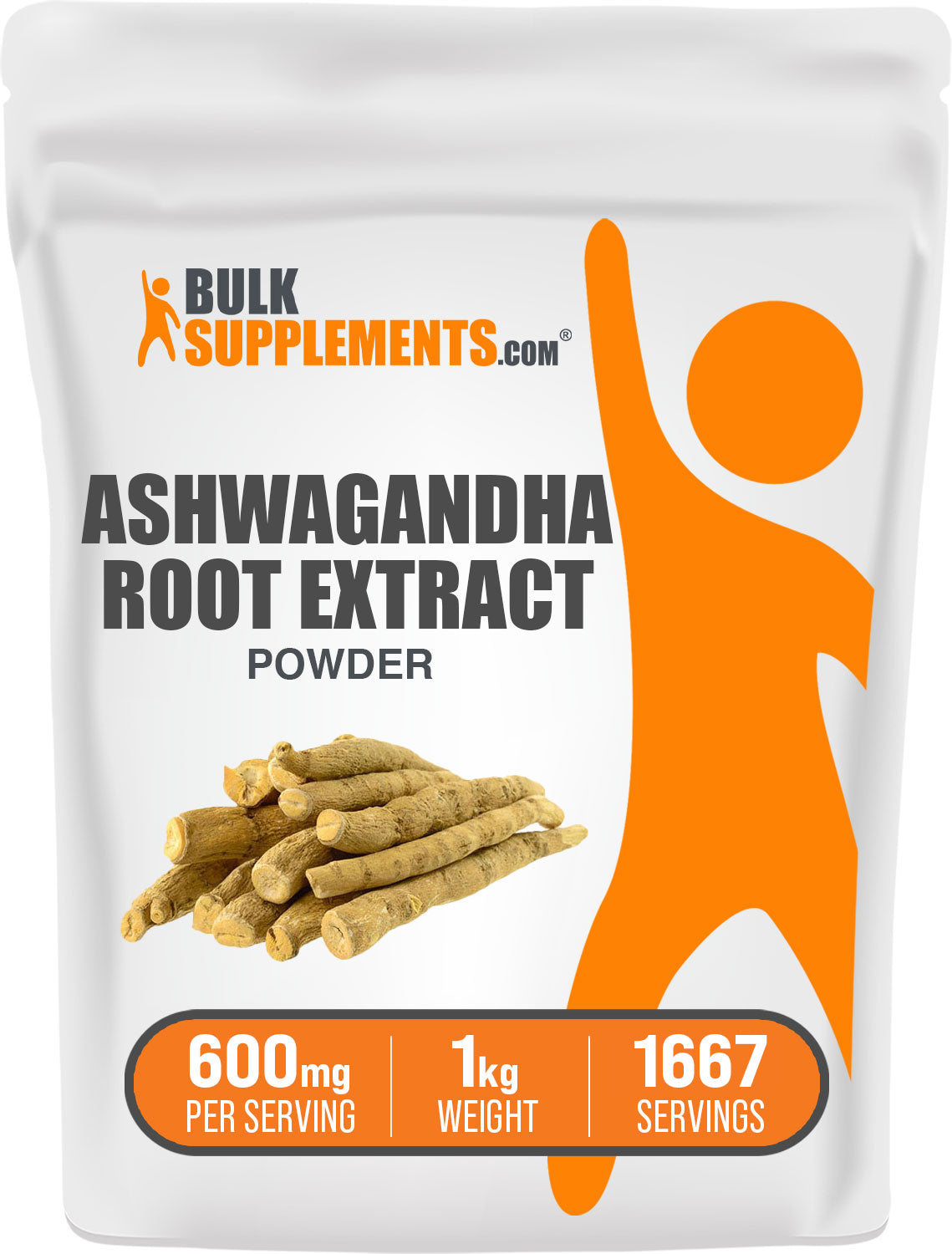 BulkSupplements.com Ashwagandha Extract Powder 1kg bag image  