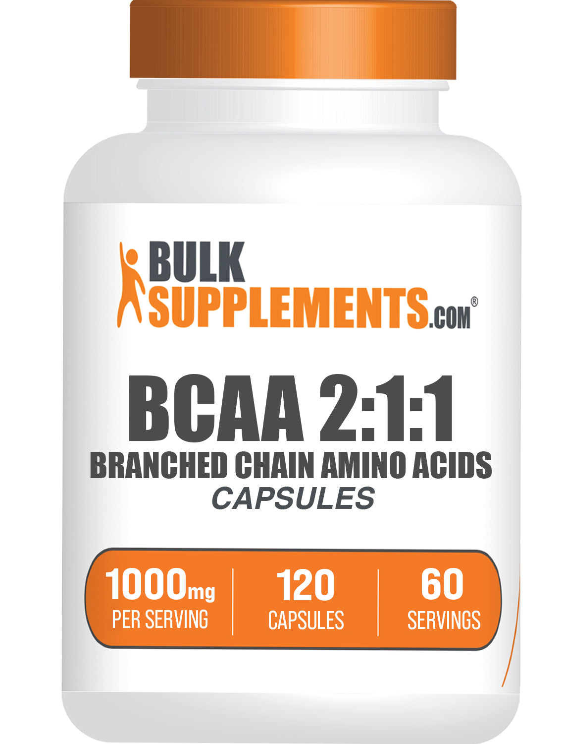 BulkSupplements.com BCAA 2:1:1 120ct capsules bottle image