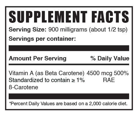 Beta Carotene powder mini label