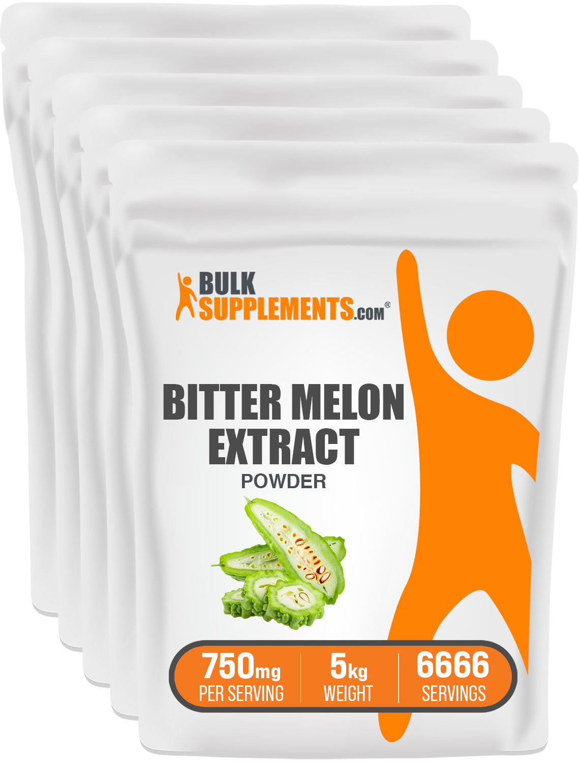 BulkSupplements Bitter Melon Extract Powder 5 Kilograms, set of 5 bags