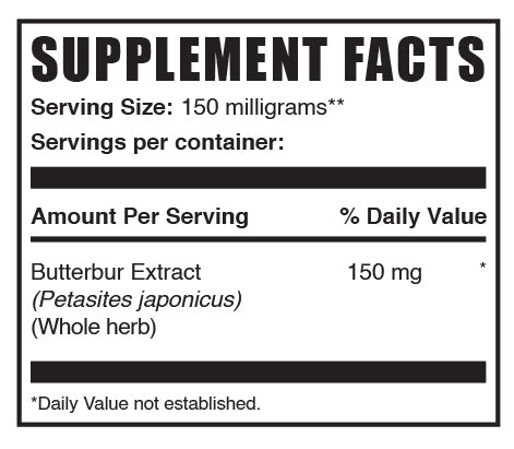 butterbur extract powder mini label