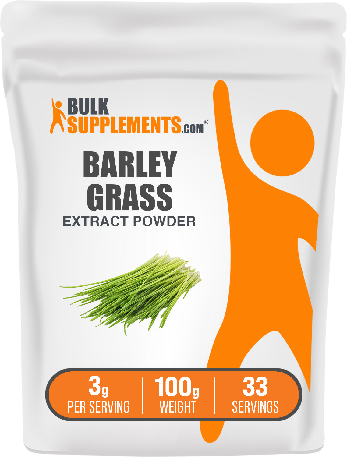 BulkSupplements.com Barley Grass Extract Powder 100g bag image