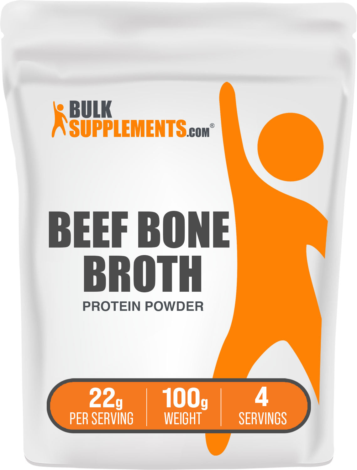 BulkSupplements.com Beef bone broth protein powder bag image 100g