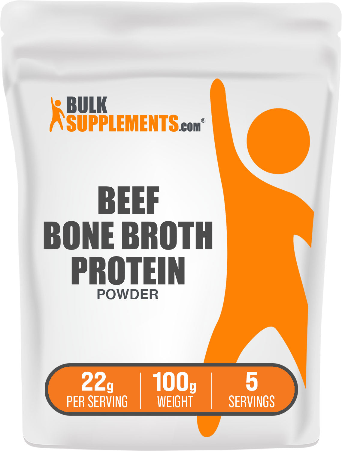 BulkSupplements.com Beef Bone Broth Protein Powder 100g bag image