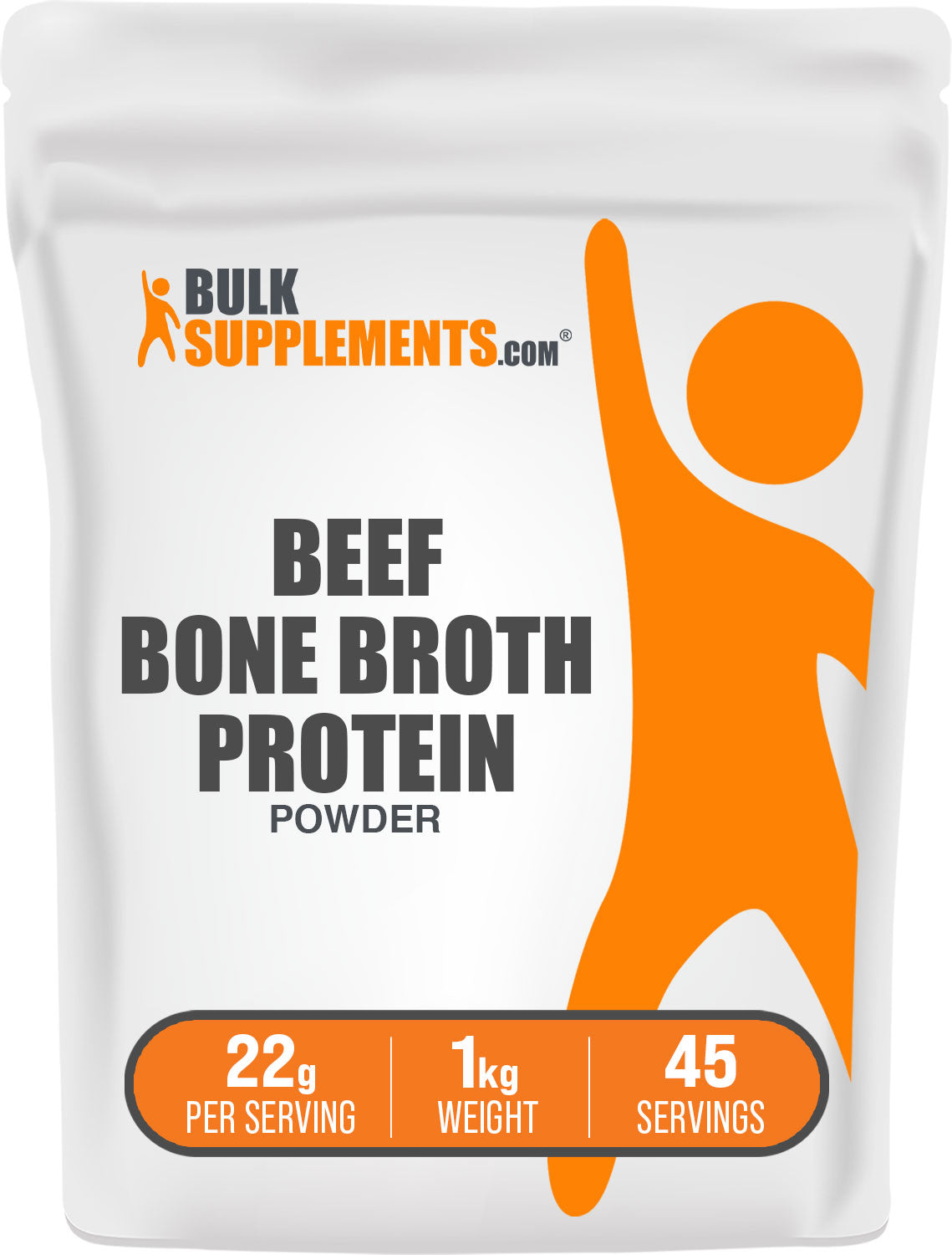 BulkSupplements.com Beef Bone Broth Protein Powder 1kg bag image