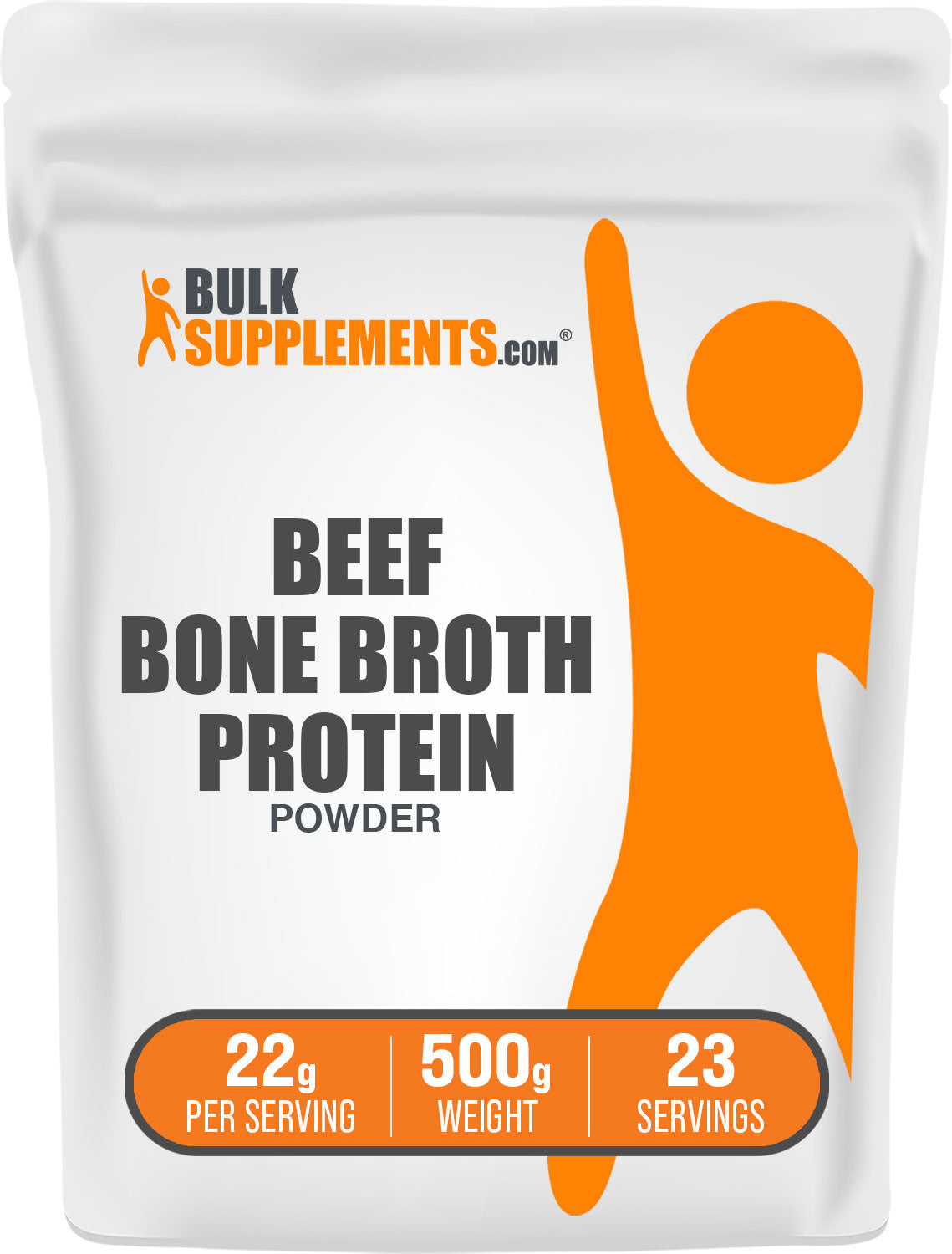 BulkSupplements.com Beef Bone Broth Protein Powder 500g bag image