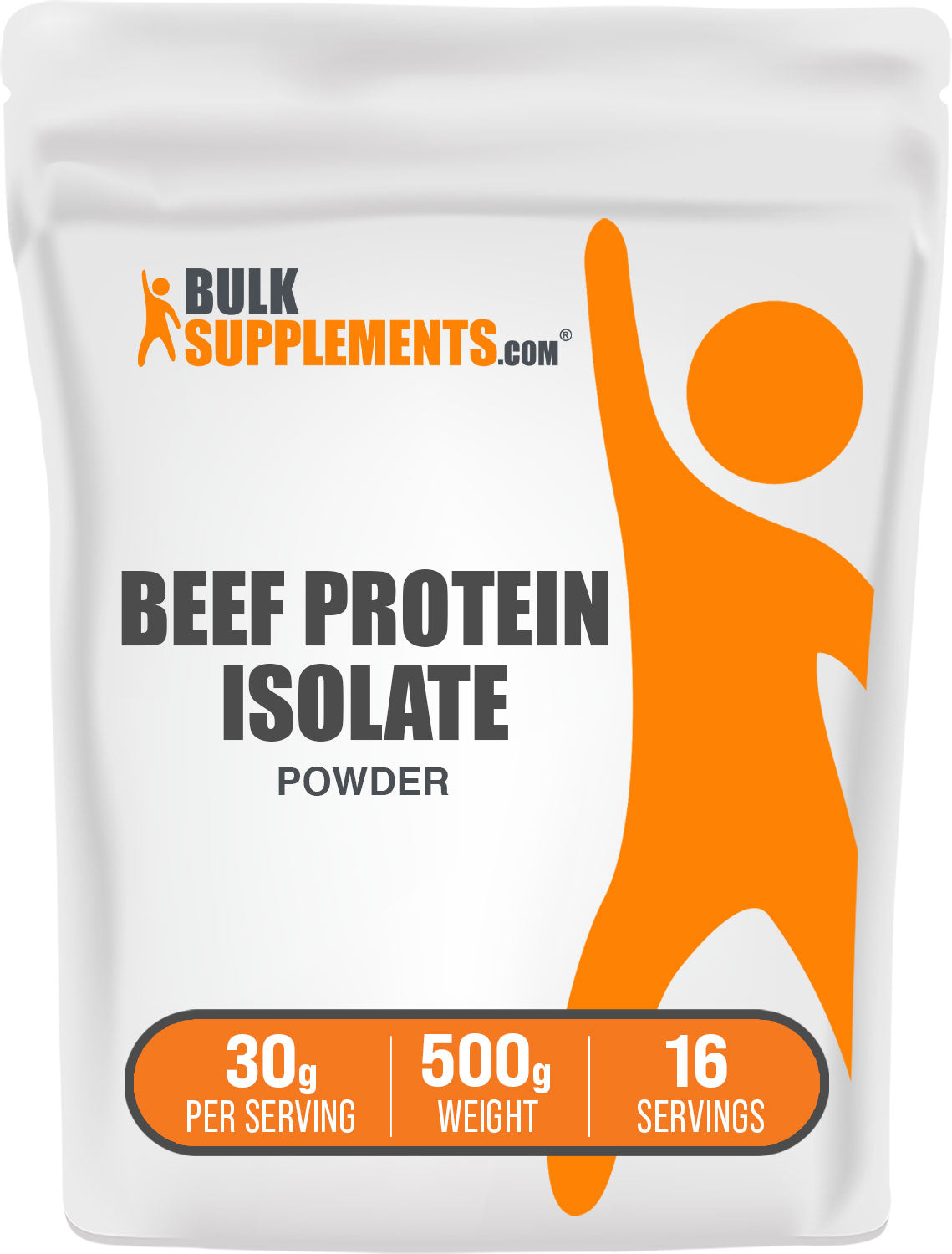 BulkSupplements.com Beef Protein Isolate powder bag 500g