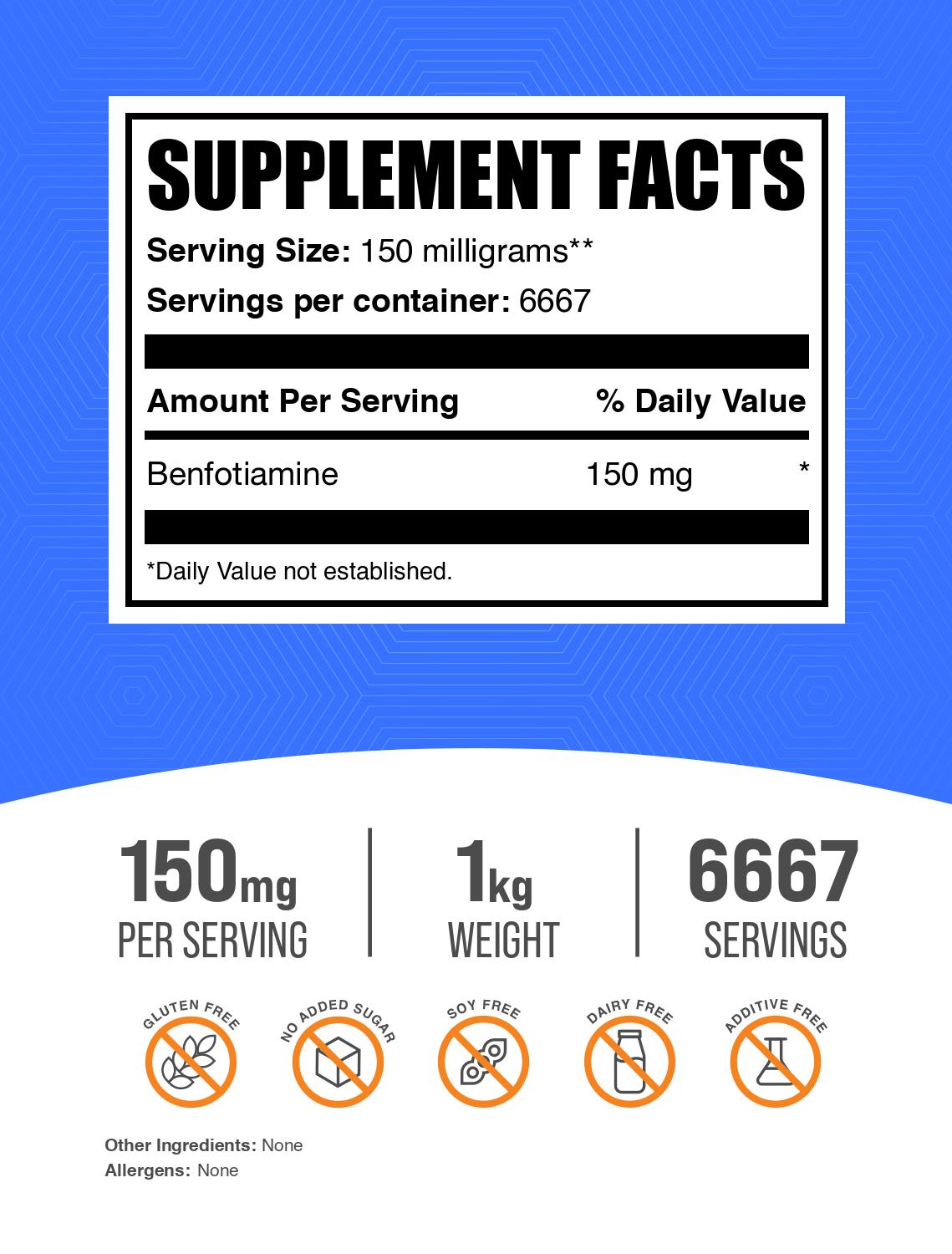 Benfotiamine powder label 1kg