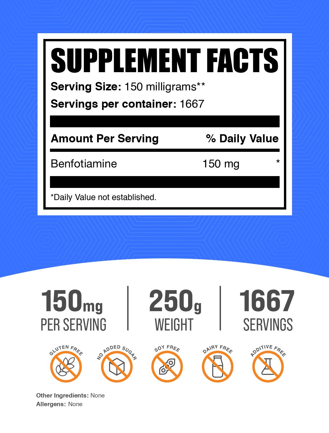 Benfotiamine powder label 250g