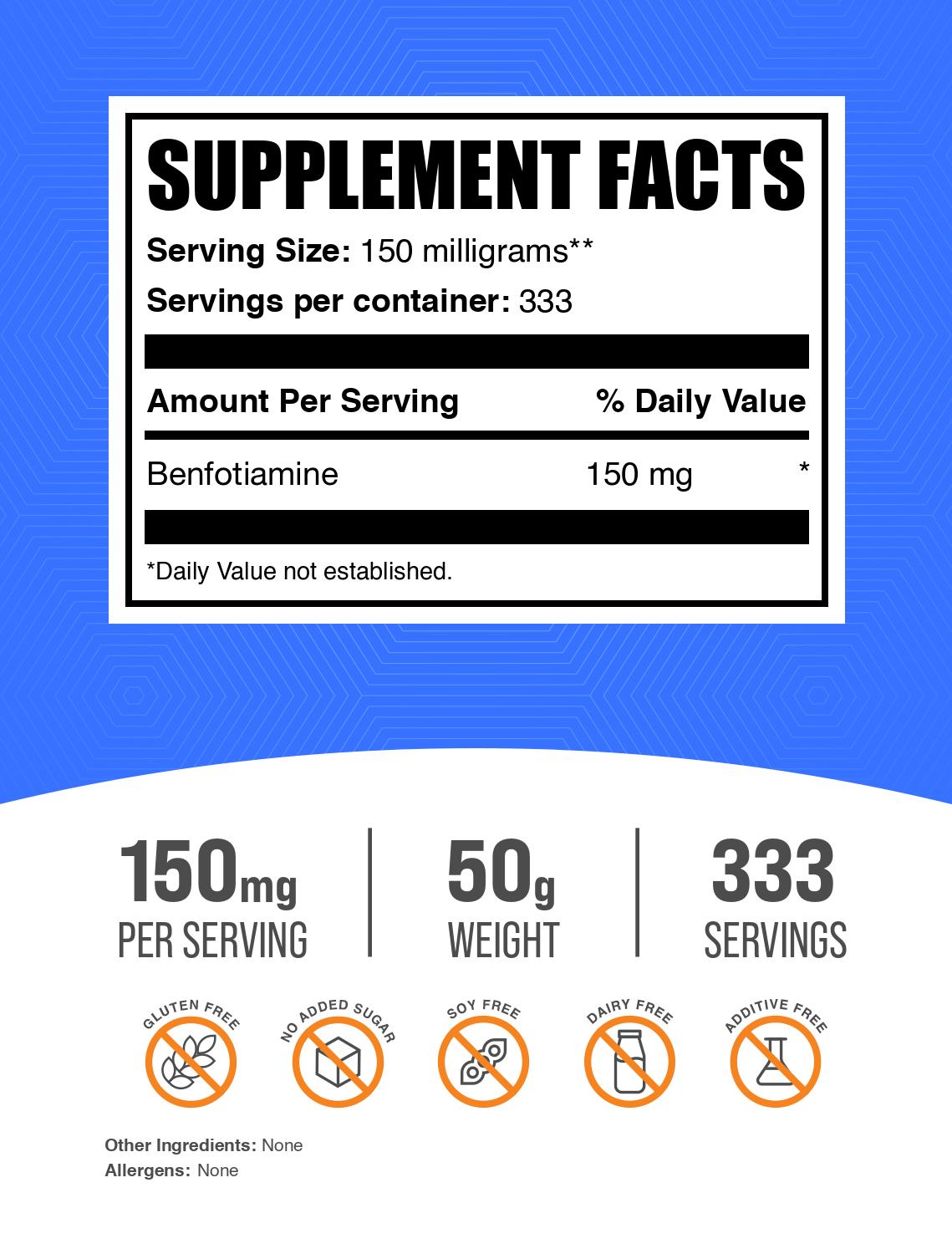 Benfotiamine powder label 50g