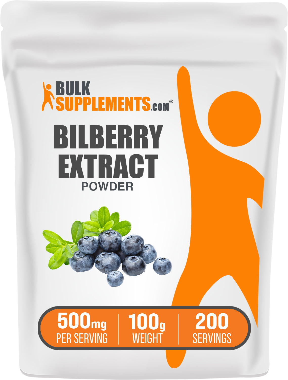 BulkSupplements.com Bilberry Extract Powder 100g bag image