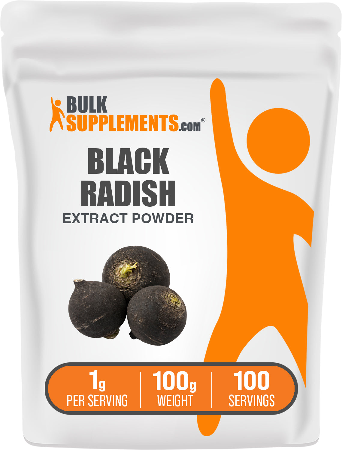 BulkSupplements.com Black Radish Extract Powder 100g bag image