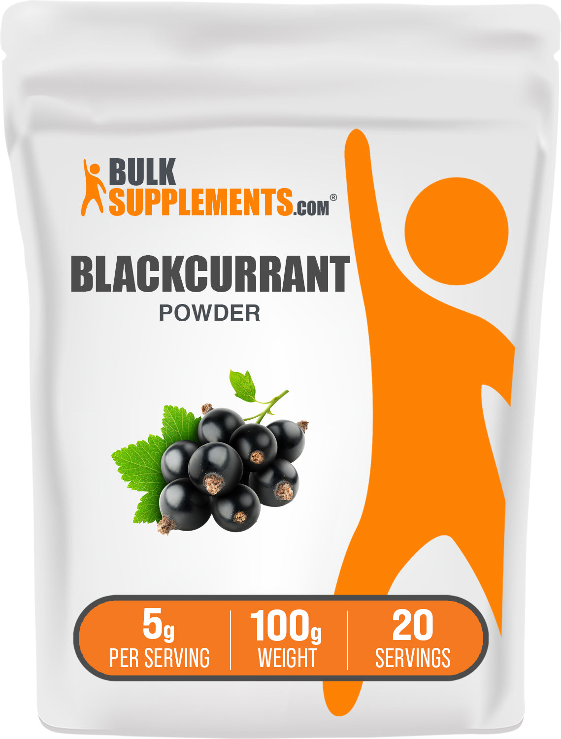 BulkSupplements.com Blackcurrant Powder 100g bag image