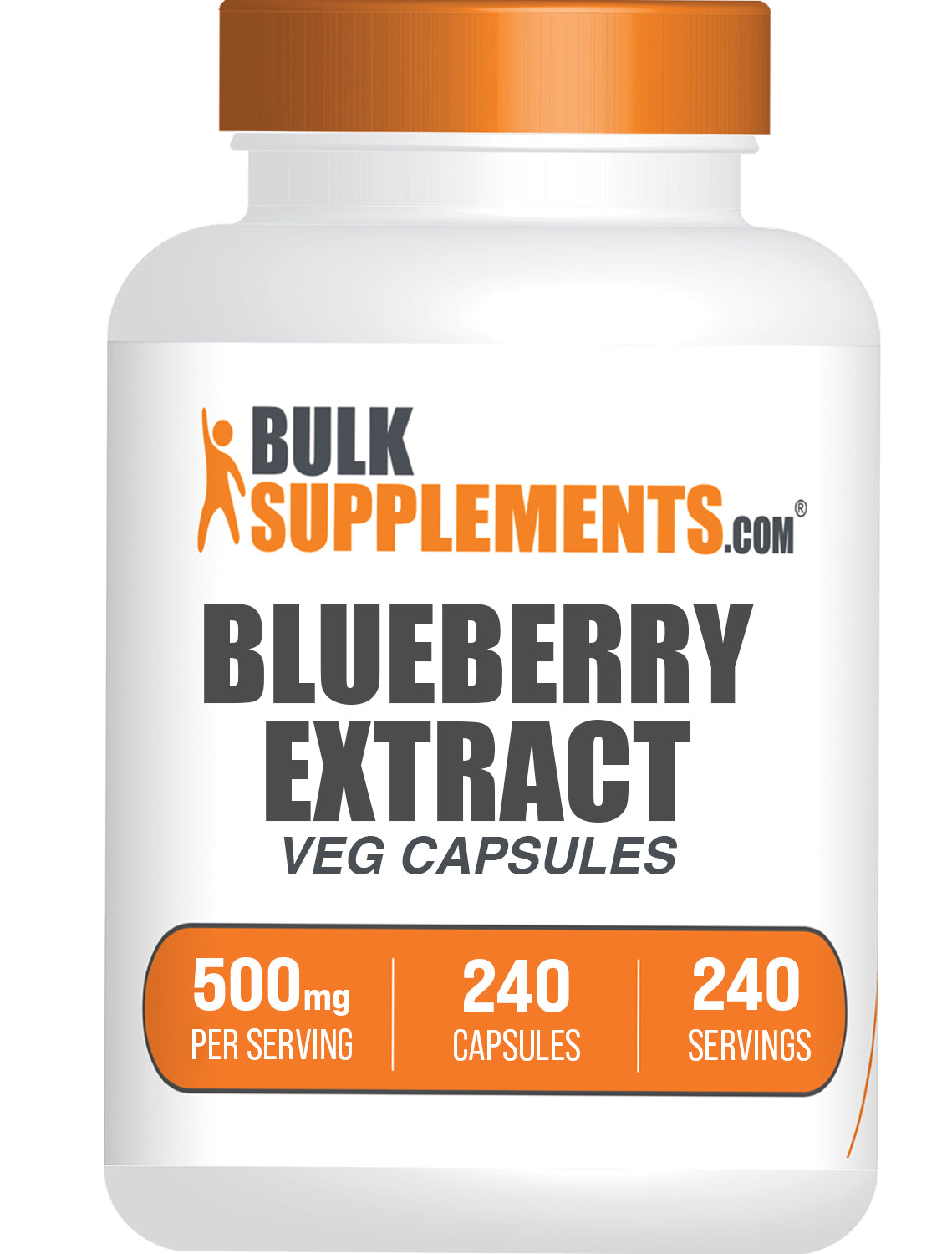 BulkSupplements.com Blueberry Extract 240 capsules bottle image