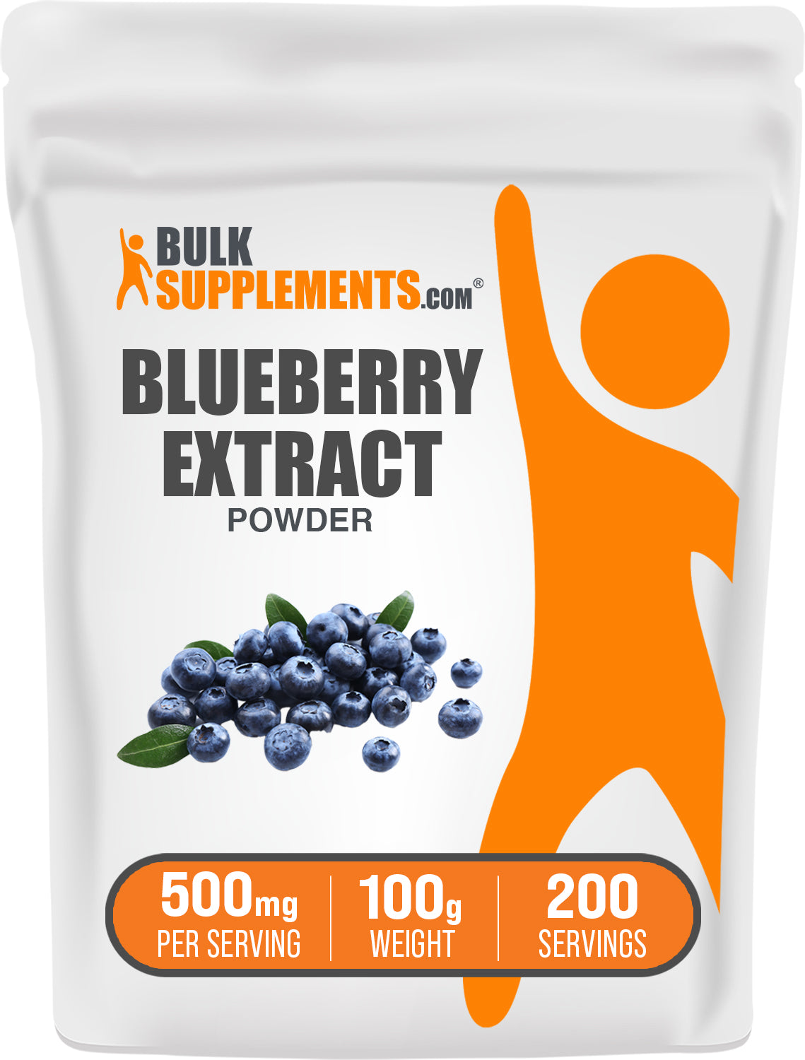 BulkSupplements.com Blueberry Extract Powder 100g bag image