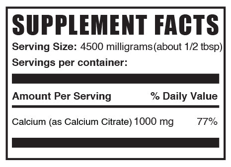 Calcium citrate powder mini label