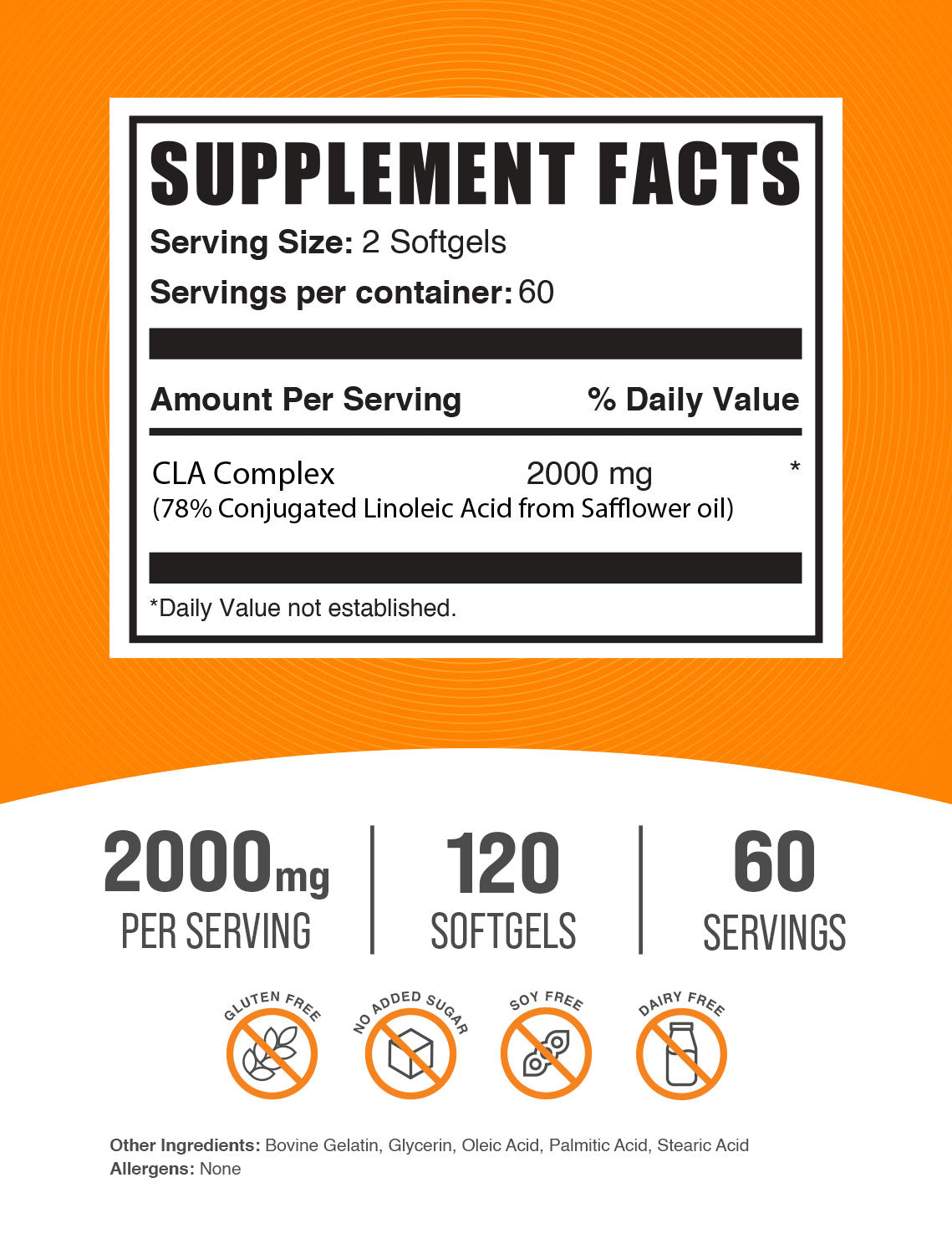 CLA softgels 120ct label