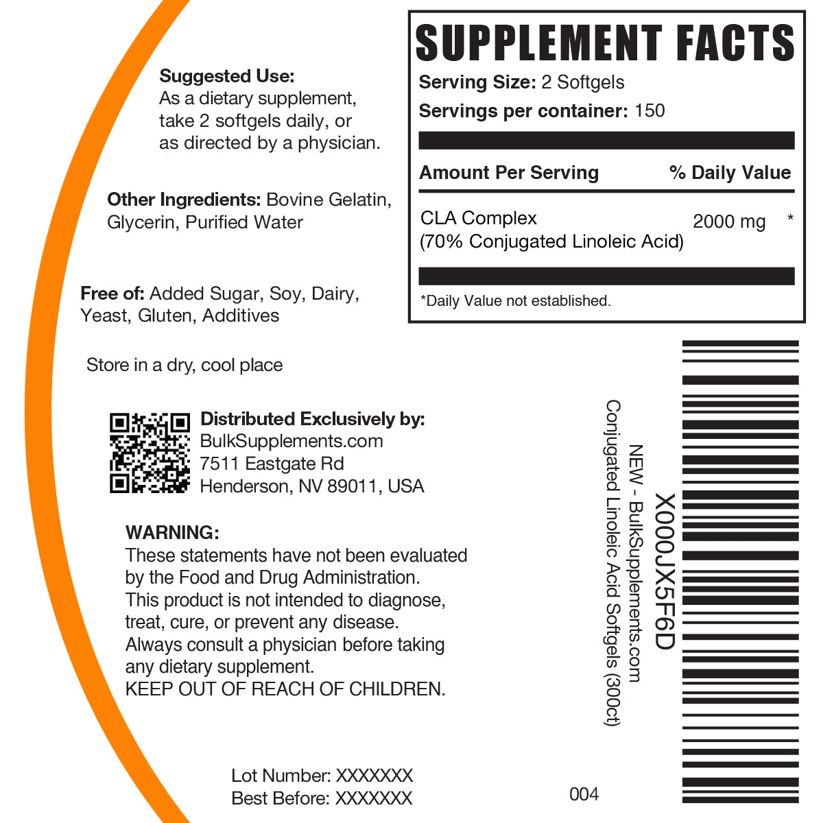 CLA softgels label 300 ct