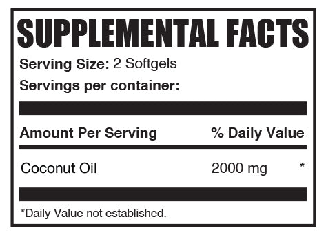 Coconut oil softgels mini label