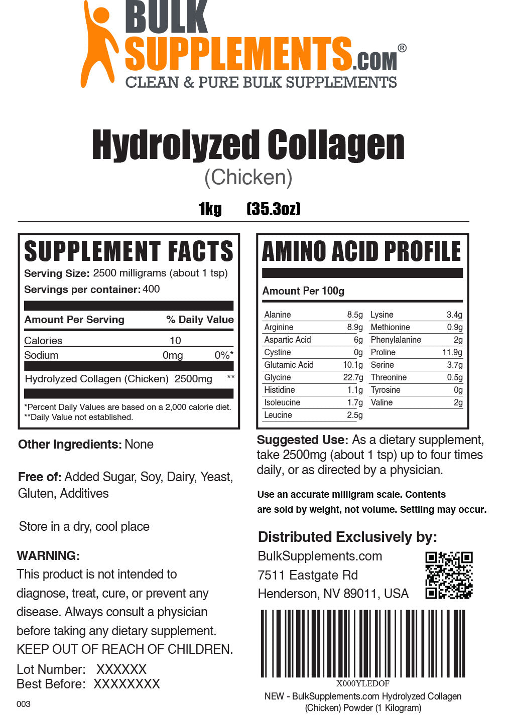 Hydrolyzed Collagen (Chicken) Powder