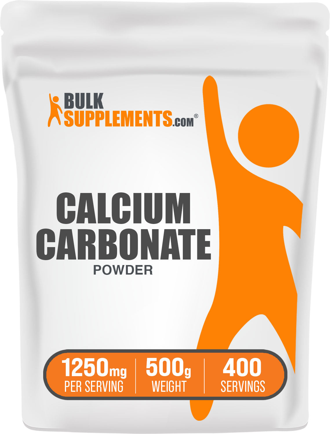 BulkSupplements.com Calcium Carbonate powder 500g bag
