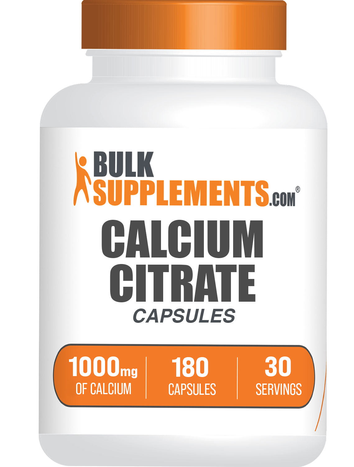 BulkSupplements.com Calcium Citrate Capsules 1000mg 180ct bottle image