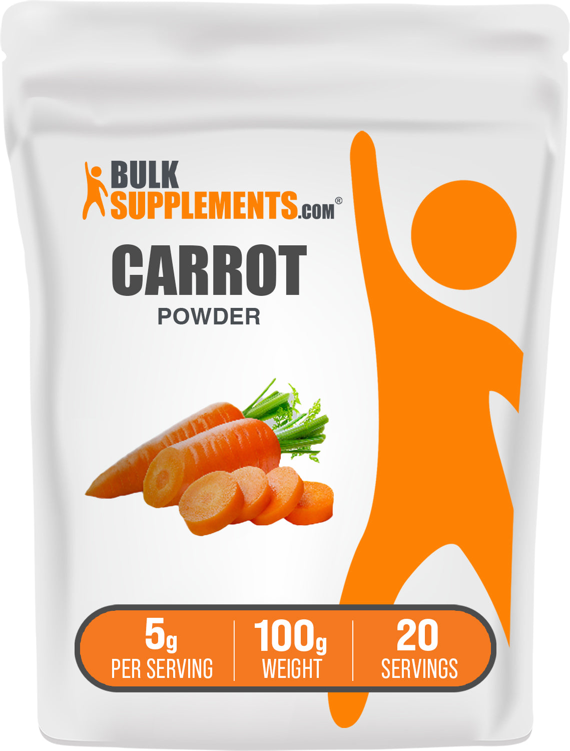 BulkSupplements.com Carrot Powder 100g bag image