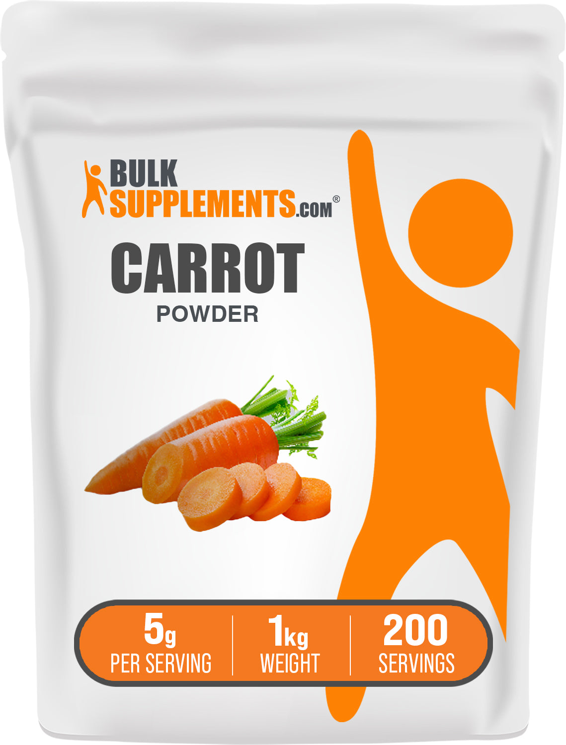 BulkSupplements.com Carrot Powder 1kg bag image