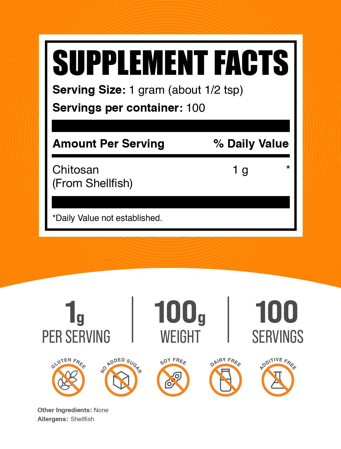 Chitosan powder label 100g