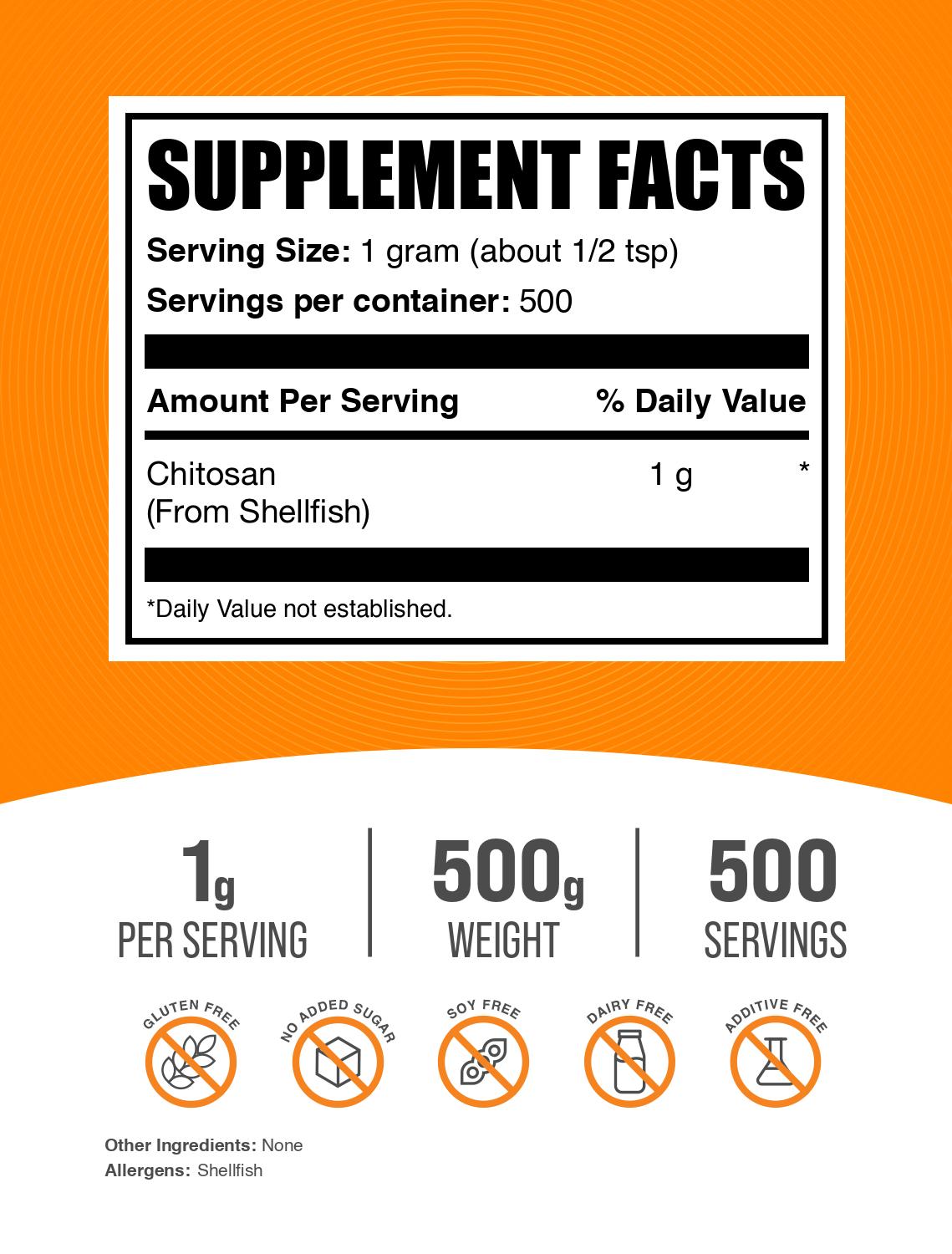 Chitosan powder label 500g