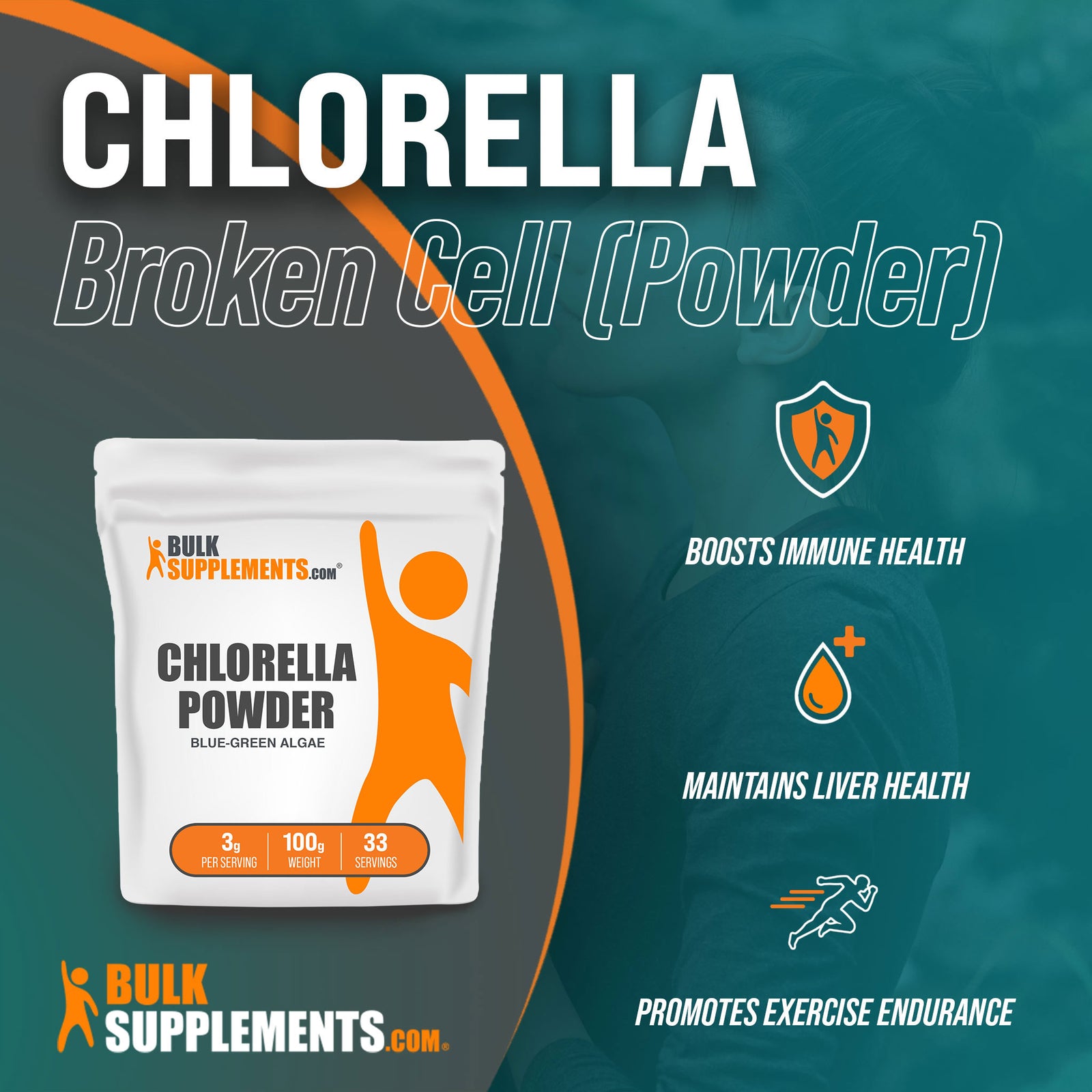 Chlorella BlueGreen Algae Powder Antioxidant Supplement