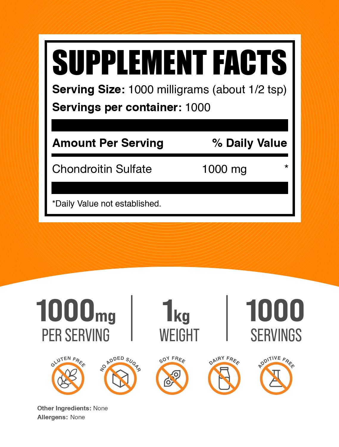 Chondroitin Sulfate powder label 1kg