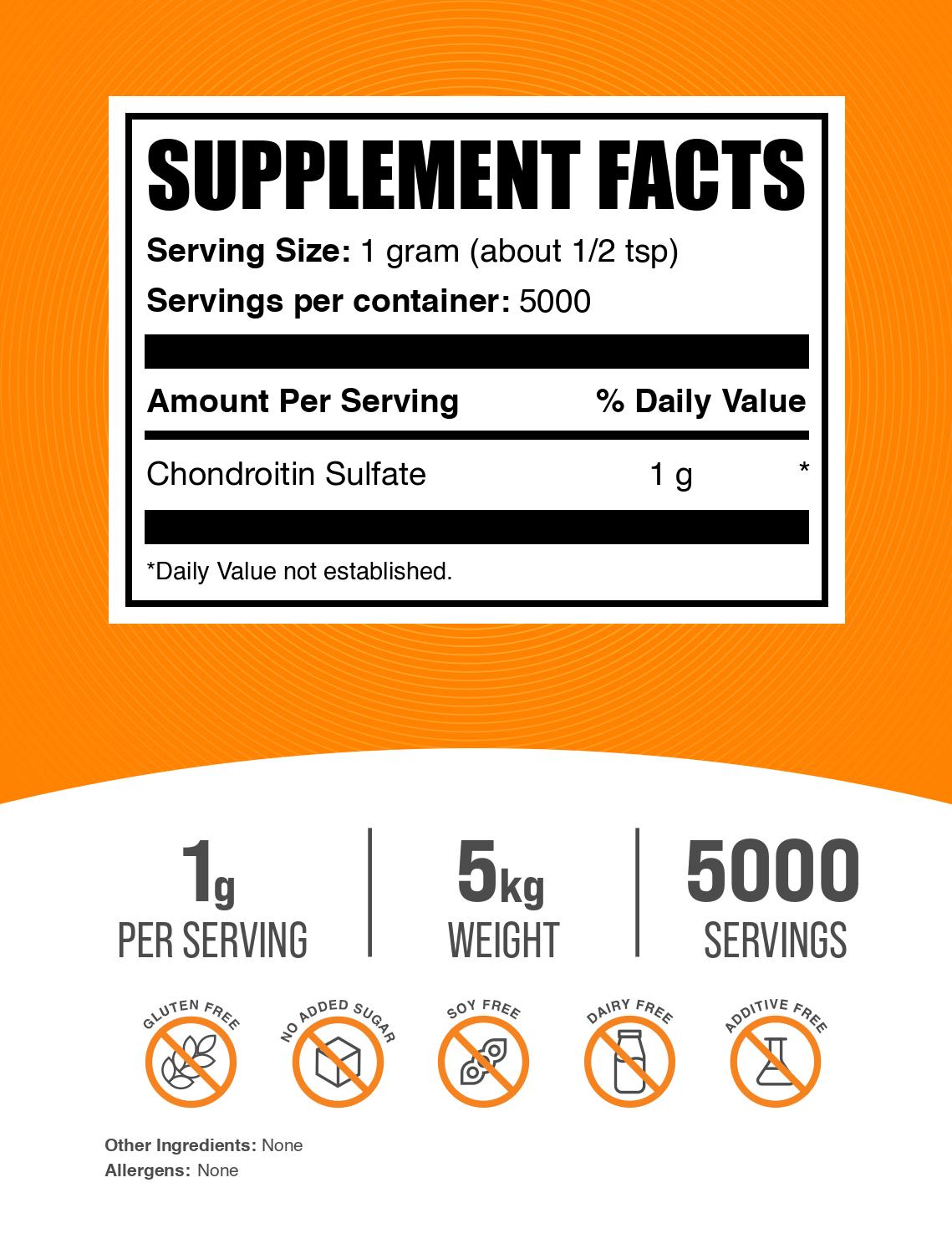 Chondroitin Sulfate powder label 5kg