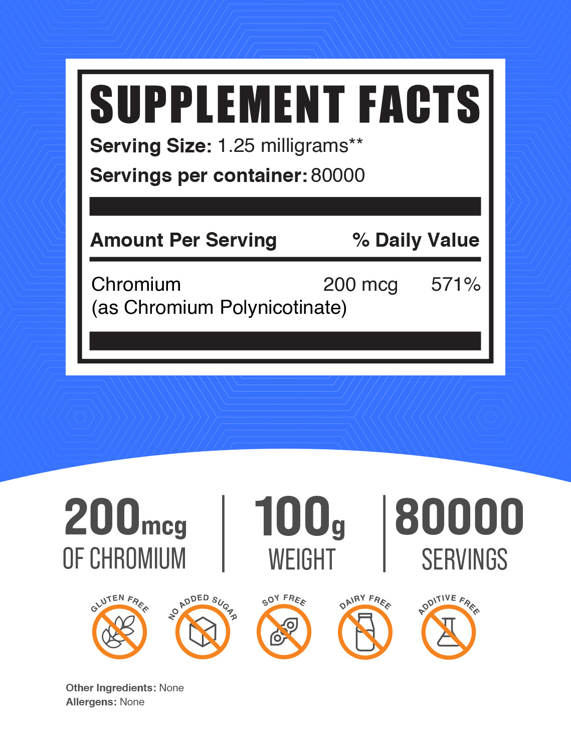 Chromium GTF powder label 100g