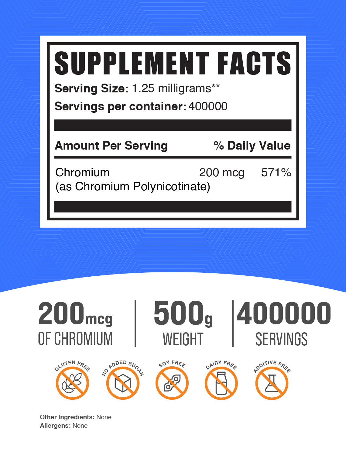 Chromium GTF powder label 500g